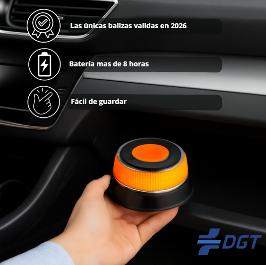 Protege tu vida y evita sanciones: Baliza V16 THULOS® homologada, geolocalizada y visible hasta 3 km.