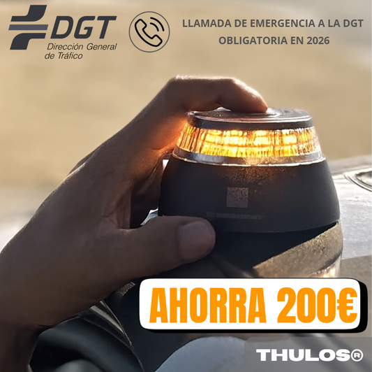 Protege tu vida y evita sanciones: Baliza V16 THULOS® homologada, geolocalizada y visible hasta 3 km.