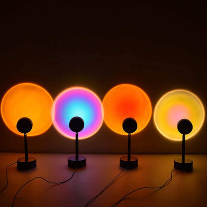 Sunset Lamp Lámpara de proyector de luz con USB Color ajustable Rotación de 360° LED romántica